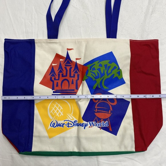 VINTAGE 90s WALT DISNEY WORLD 4 PARK CANVAS BAG New Made in USA great quality - Picture 8 of 10
